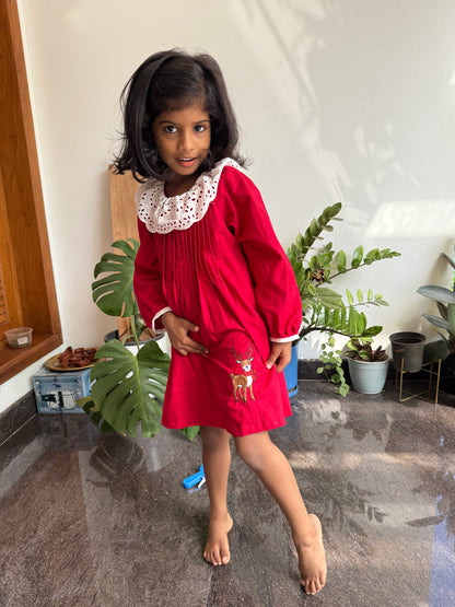 Red Reindeer frock
