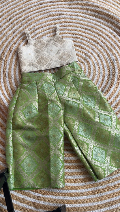 Brocade pant and top set (sleeveless top )