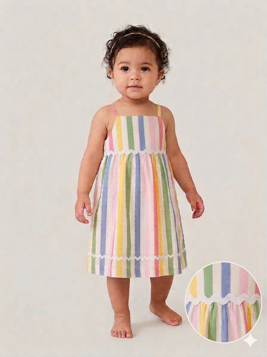 Rainbow strips frock