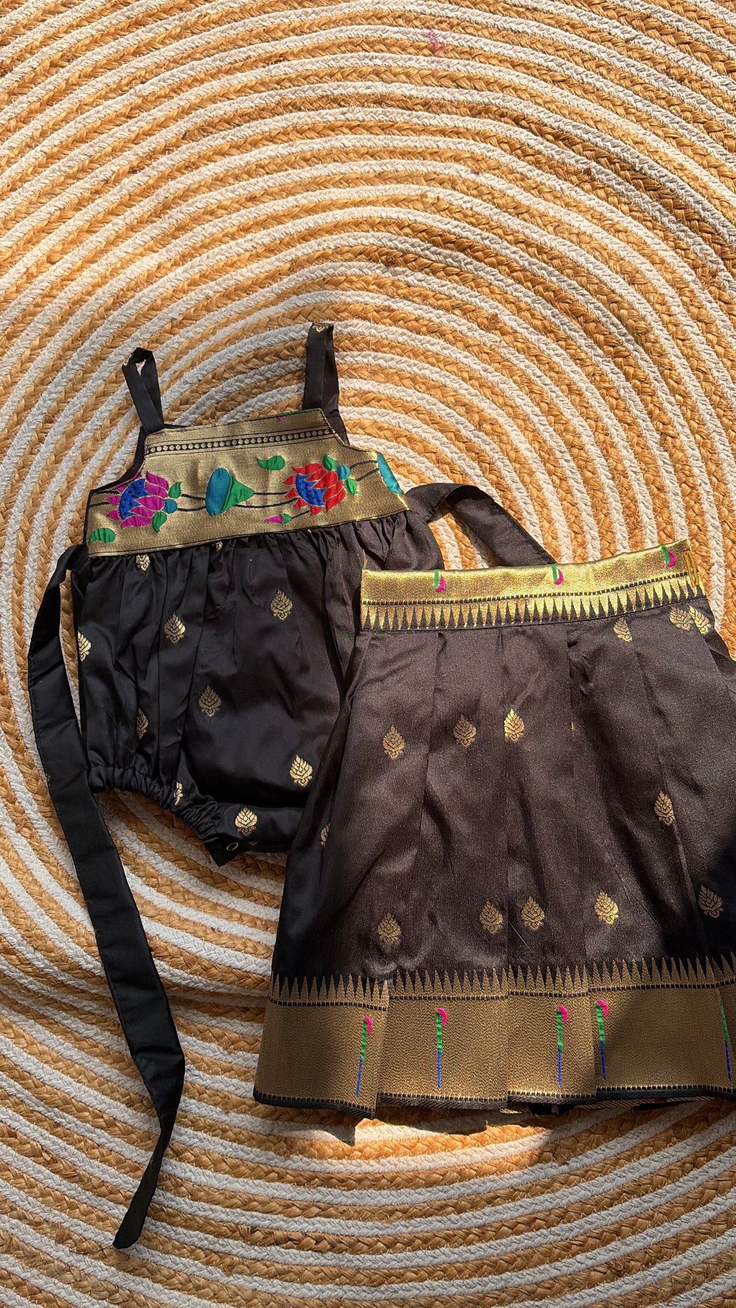 3 in one romper and skirt - black