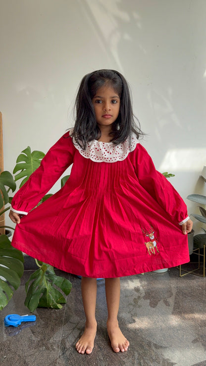 Red Reindeer frock