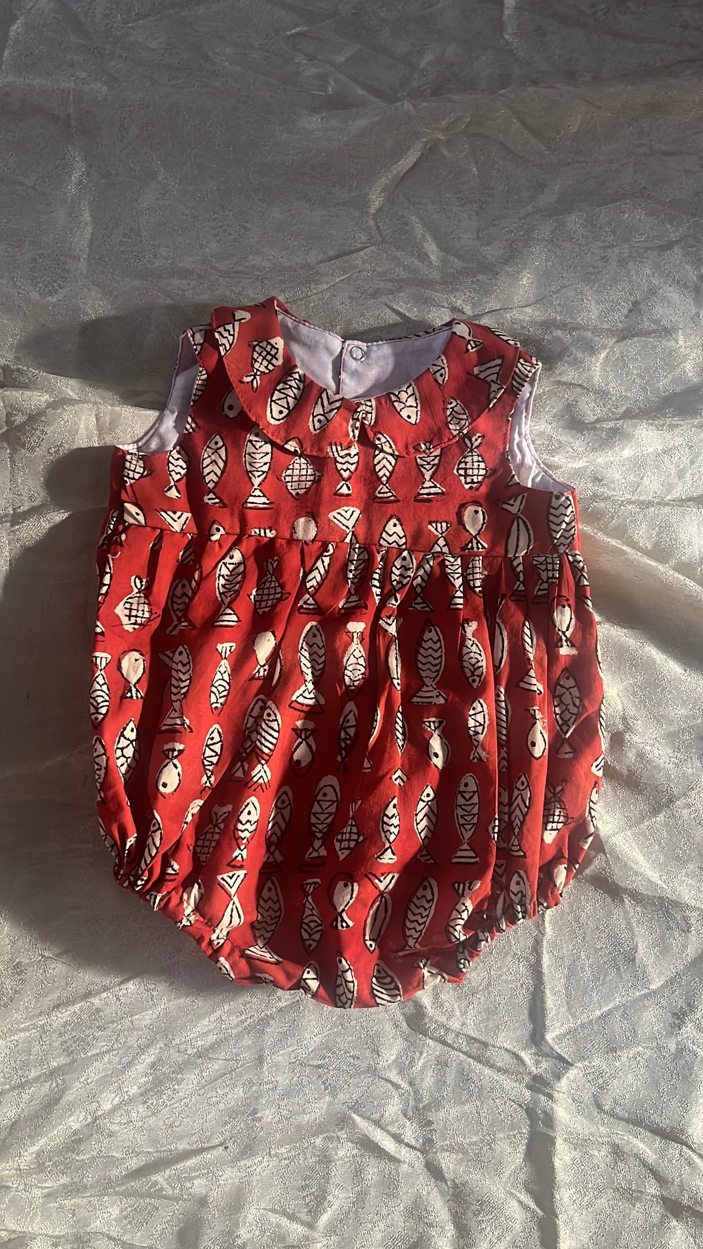 Block print romper-girls