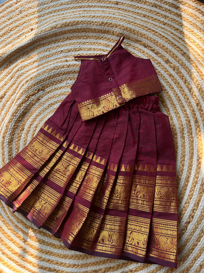 skirt and top - maroon halter neck