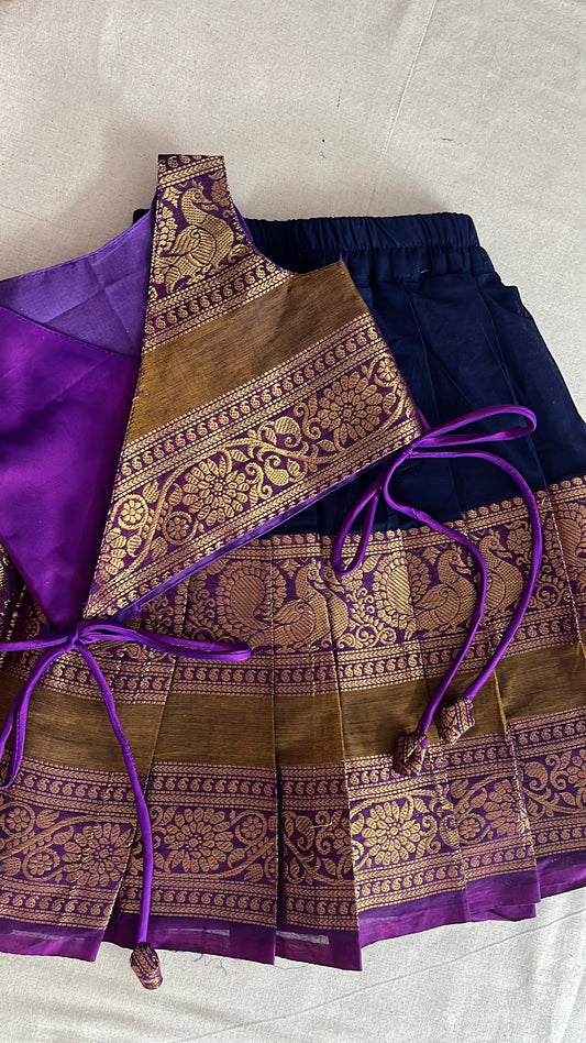 Ethnic skirt and top- navy blue