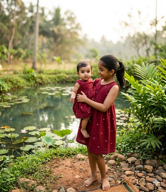 Cotton frock- red ❤️
