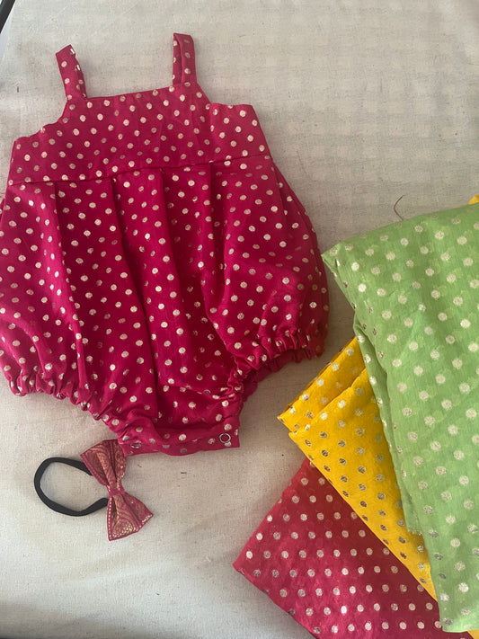 Polka romper and headband