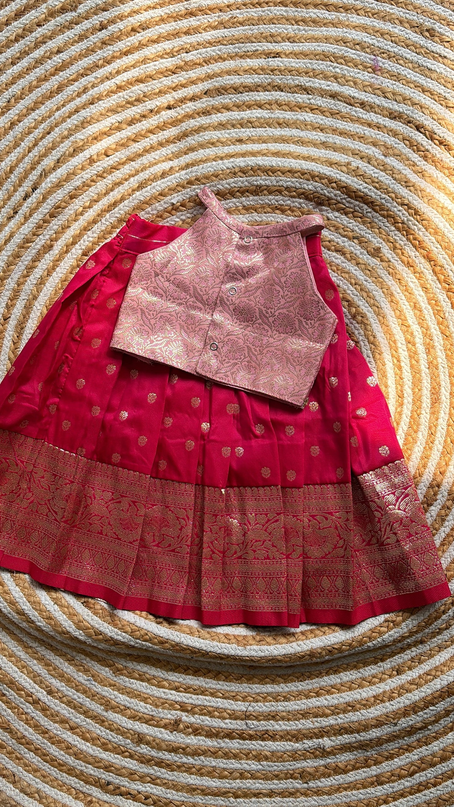 pink  skirt and crop top