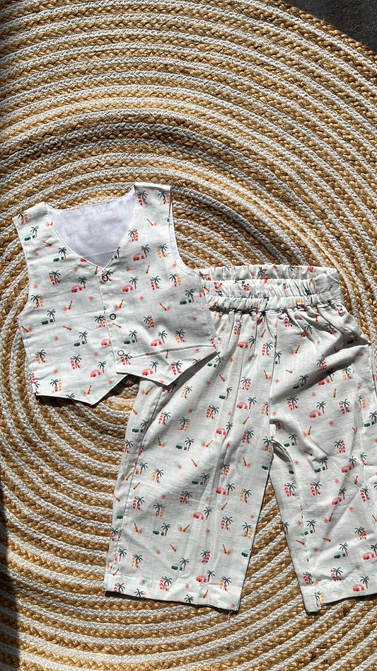 Cotton vest and pant set