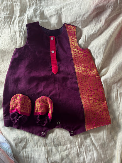 Ethnic Boys romper - Violet