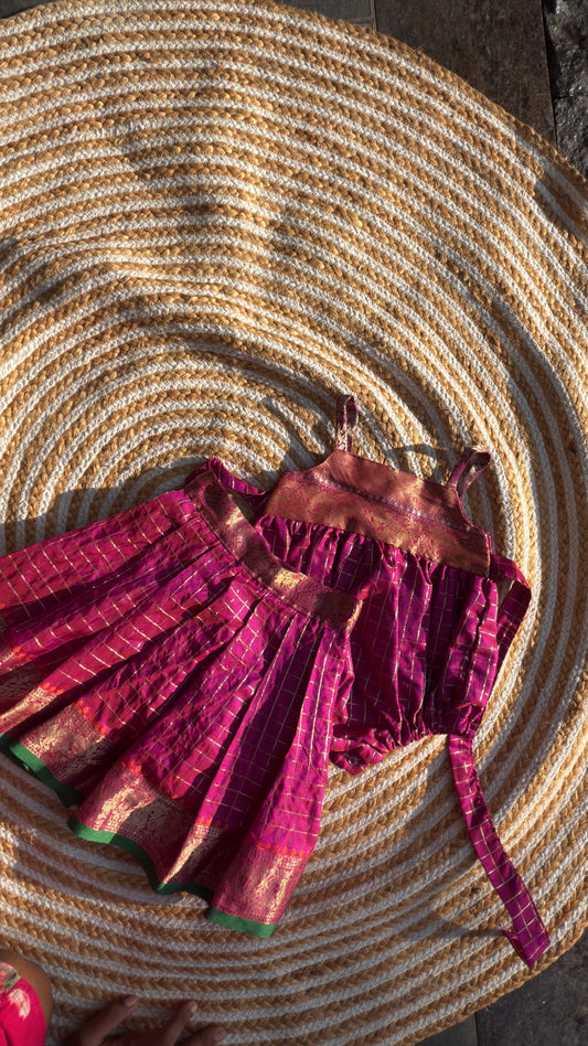3 in one romper and skirt - magenta
