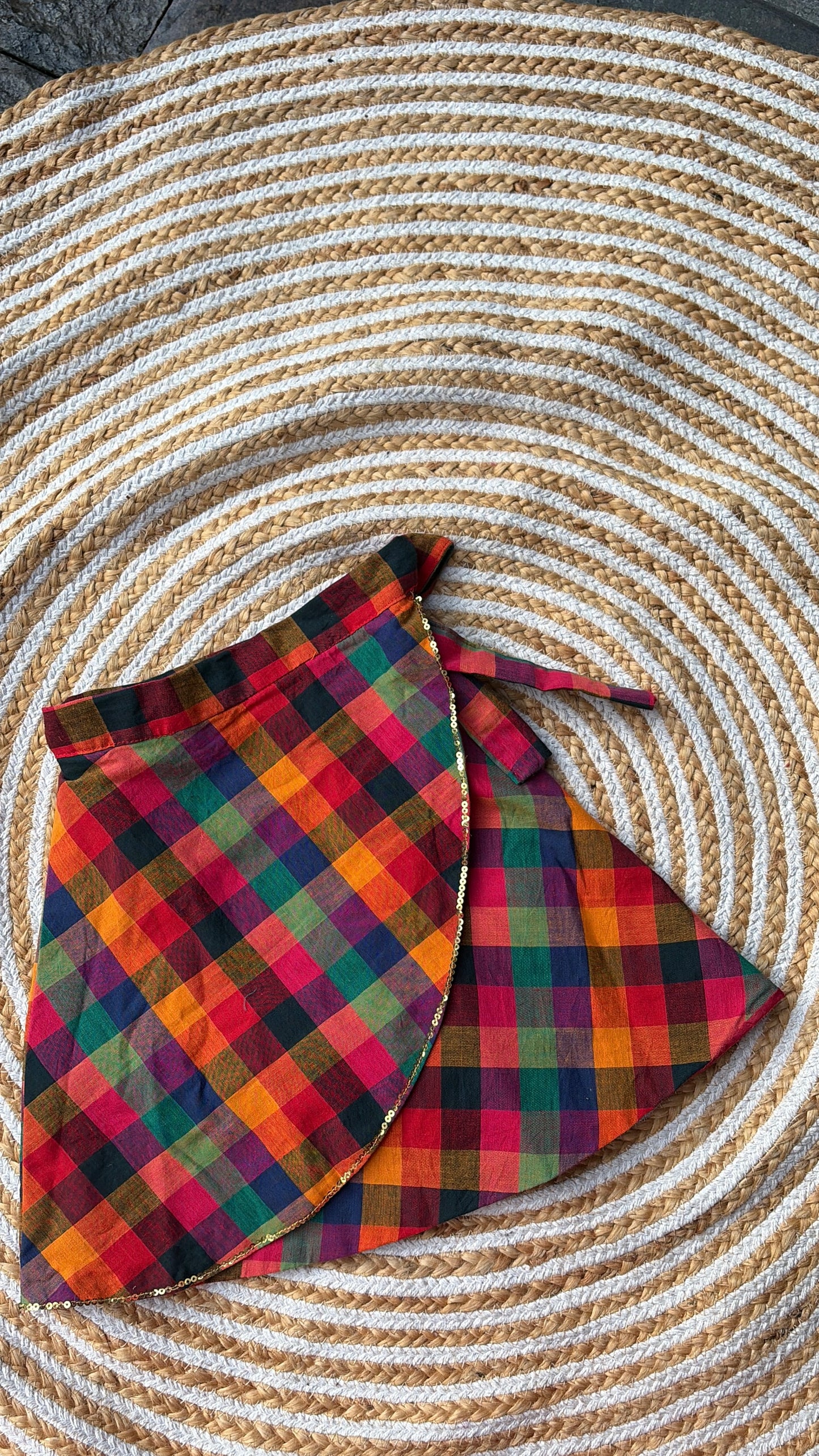 madras kattam wrap around skirt