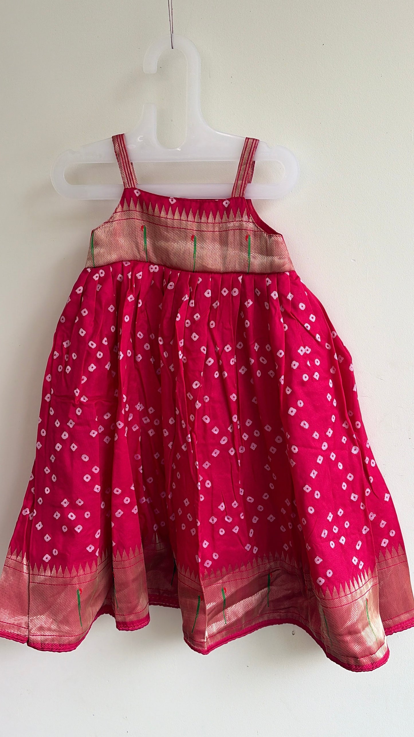 Hot pink Paithani gown