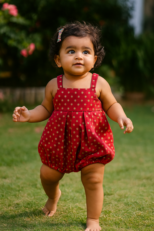 Polka romper and headband