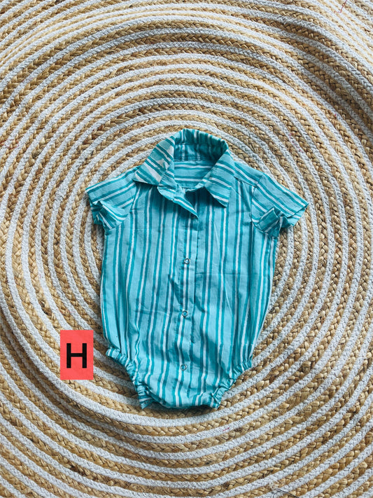 Block print unisex romper