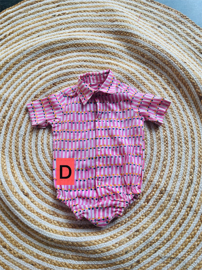 Block print unisex romper