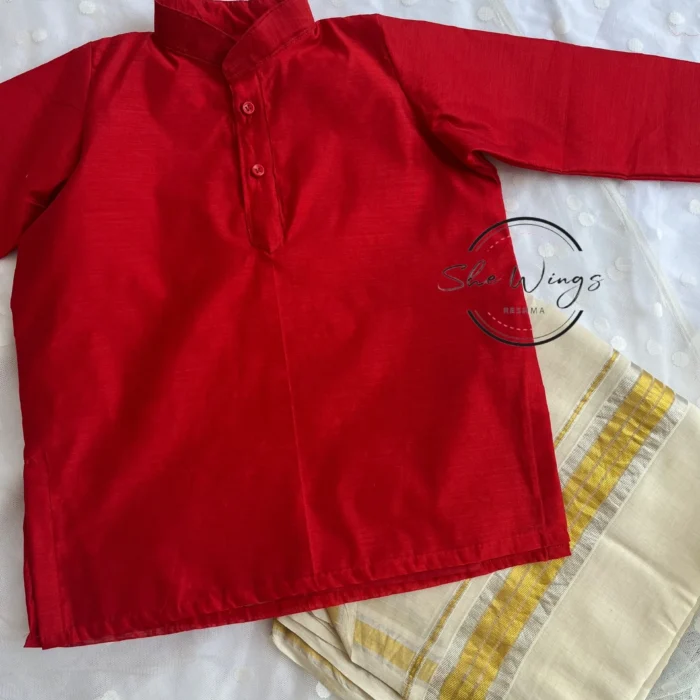 Boys kurtha- red