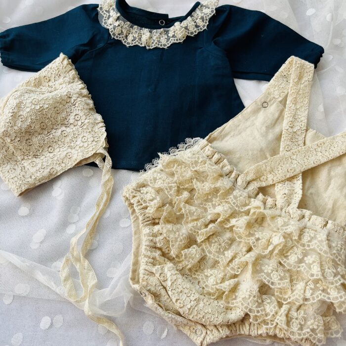 Lace drama romper set