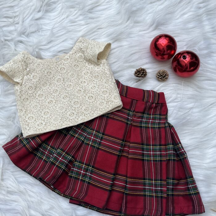 Christmas skirt and top , pleated skirt ( RW)