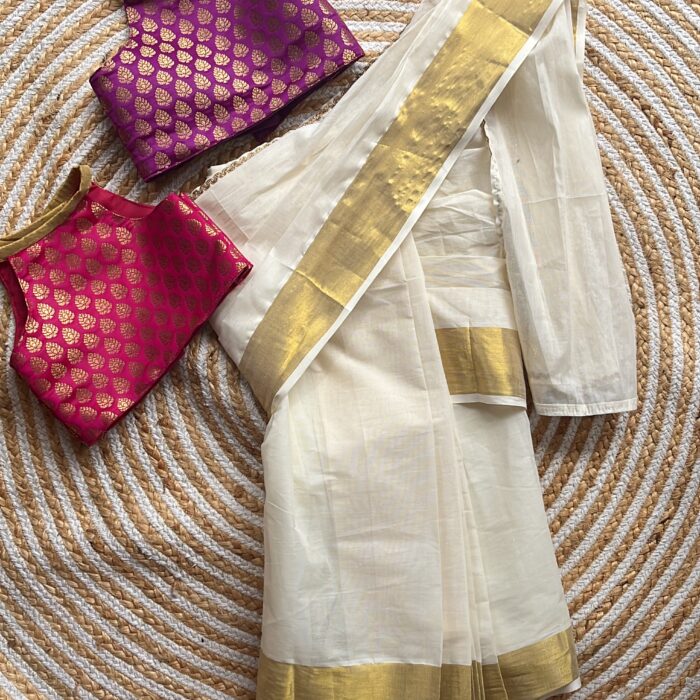 Pre pleated set Saree-0-5 years( onam collection)