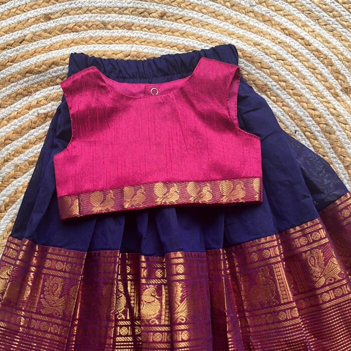 Ethnic skirt and top- navy blue and purple