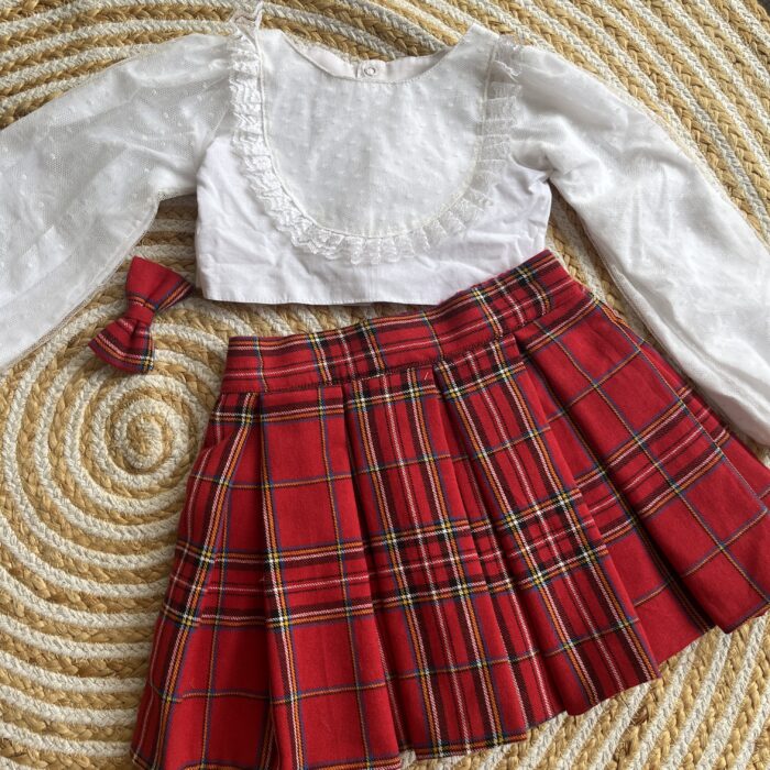 Christmas skirt and top , pleated skirt ( RW)