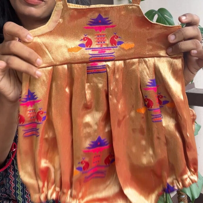 Paithani romper for girls